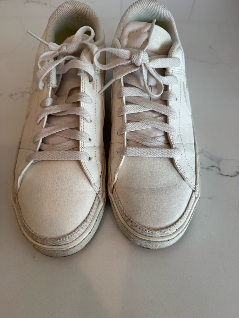 Nike White Leather Low-Top Athletic Sneakers